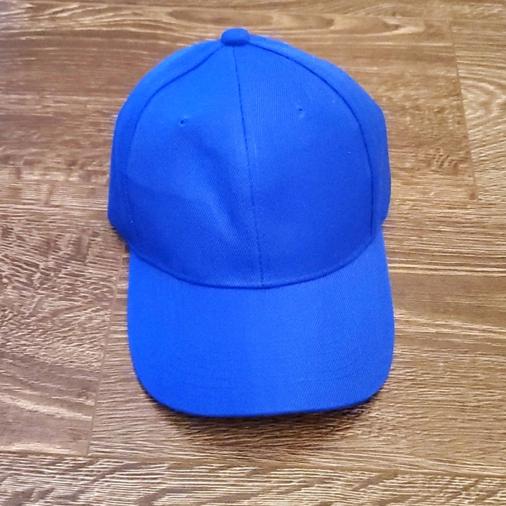 Adjustable Plain Blue Hat - Cap - Velcro 💙